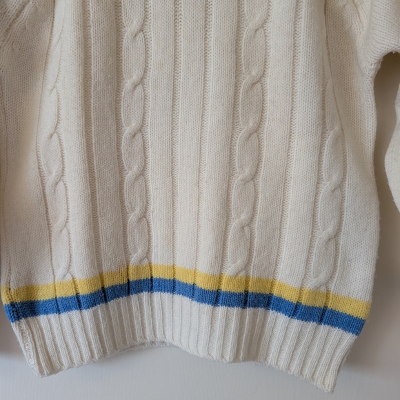 Vtg Saks Fifth Avenue Womens S Wintuk Orlan Cable Knit Sweater Tennis Preppy - Picture 2 of 6